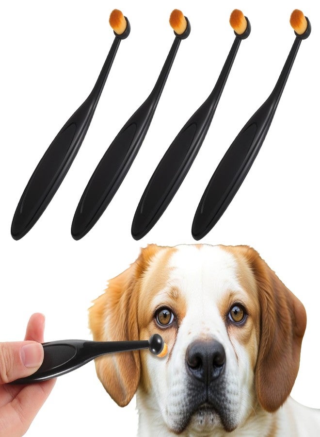 Yuanchu Dog Cat Eye Powder Brush, 4 Pack Dog Tear Stain Remover Brush Washable Fiber Pet Tear Stain Remover Brush for Safely And Evenly Apply Tear Stain Powder Ergonomic Handle Long Tapered Bristles - Image 1
